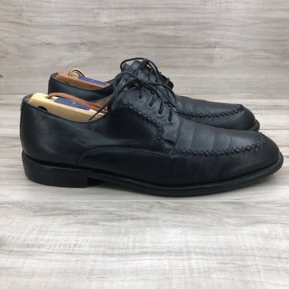 Mezlan Shoes Mens 10M Black Leather Lace Up Derby Moc Toe Oxfords main image 4